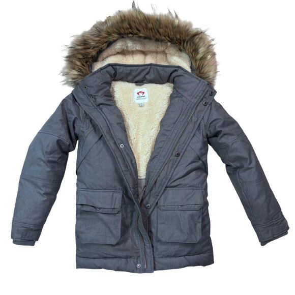 Appaman Boys Denali Faux Fur Trim Coat Sherpa lining Size 10 Grey NWOT MSRP $180 - Picture 2 of 10